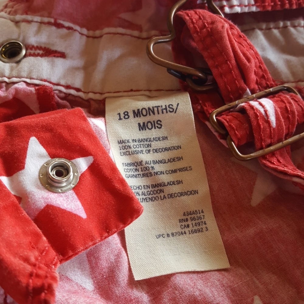 ☆☆ 3 for $ 21 Oshkosh Bgosh red /white girls stars - Picture 5 of 5